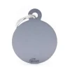 Clearance MYFAMILY Médaille basic grand cercle pour chien en aluminium gris