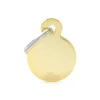 MYFAMILY Médaille basic petit cercle pour chien en laiton doré