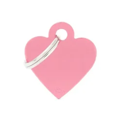 Online MYFAMILY Médaille basic petit cœur pour chien en aluminium rose