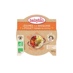 Outlet BABYBIO Menu du jour poulet Basquaise et riz 260 g