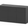 New AQUATLANTIS Meuble pour aquarium en bois coloris noir 3 portes Sublime Ultra 150 - 150 x 50 x 83 cm