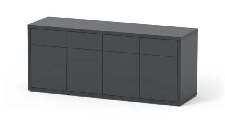 Best AQUATLANTIS Meuble pour aquarium en bois coloris gris foncé 4 portes Sublime Ultra 200 - 200 x 60 x 83 cm