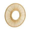 Discount Miroir rond coloris bois en rotin - Ø 70 cm