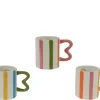 Online KAEMINGK Mug avec rayures multicolores Dolomite - 12,5 x 5,8 x H 9,8 cm