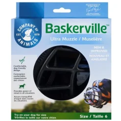 Best COMPANY OF ANIMALS Muselière pour chien noire caoutchouc thermoplastique Baskerville Ultra – Taille 6
