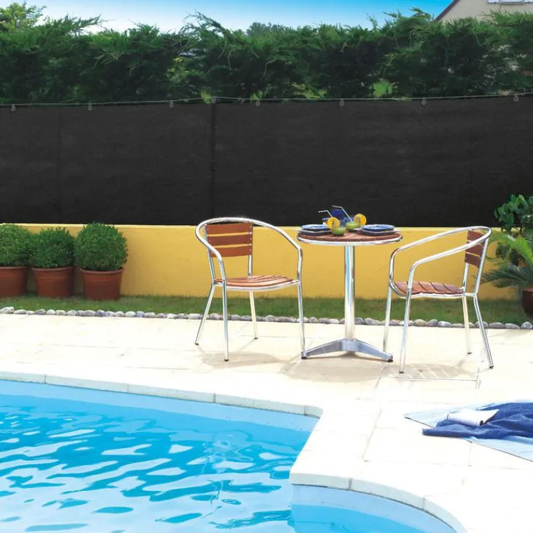 New NORTENE Natte brise vue Totaltex noir en polyéthylène 10 m x 150 cm