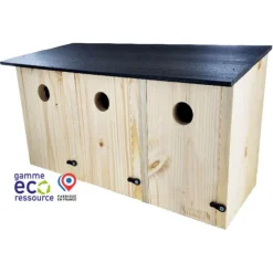 Sale NATURES MARKET Nichoir communautaire pour mésanges et moineaux coloris beige en bois fabrication française - Ø 28 mm