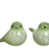 KAEMINGK Oiseau en terre cuite coloris vert - 17,5 x 12 x 14 cm