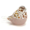 Discount AMADEUS Oiseau rose moucheté sulfure en verre - 7 x 9 x 11,5 cm