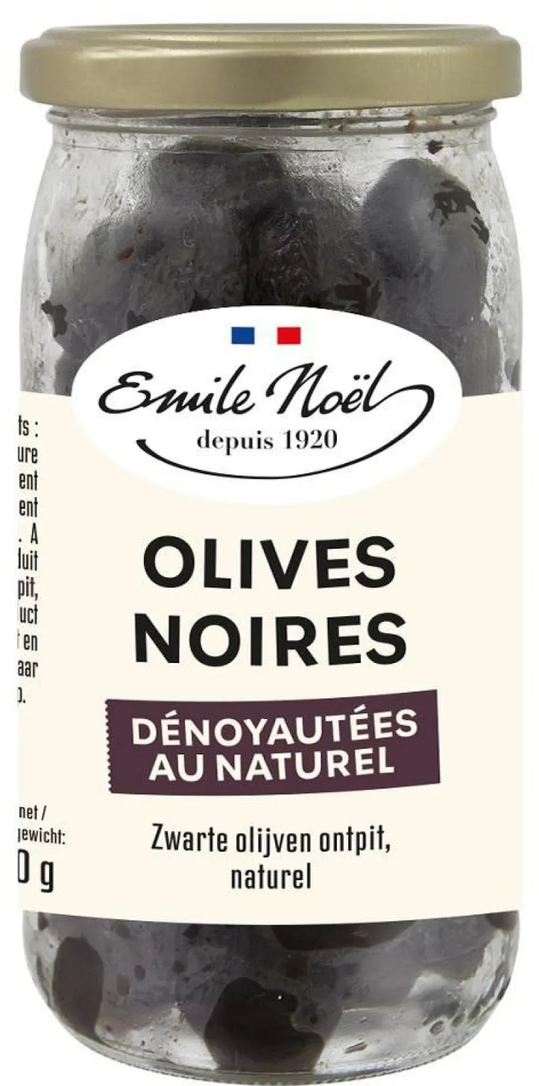 New EMILE NOËL Olives noires dénoyautées en bocal de 190 g