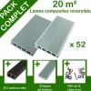 Hot GREEN OUTSIDE Pack complet terrasse composite gris 20 m2