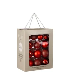 Online Pack de 26 boules coloris rouge en verre - Ø 7 cm