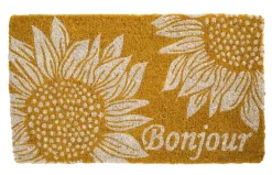 Best Paillasson bonjour tournesol coloris multicolore en fibre de coco - 40 x 72 cm