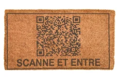 Sale Paillasson coloris marron en fibre de coco - 40 x 72 cm