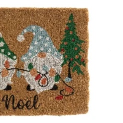 Clearance Paillasson en fibre de coco motif Gnomes Joyeux Noël - 72 x 40 cm