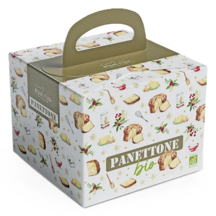 New ARTIGIANI D'ITALIA Panettone traditionnel bio - 500 g dans une boîte en carton