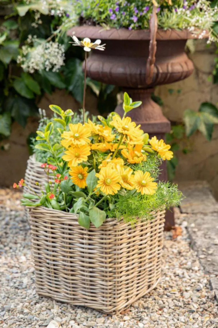 Best EDELMAN Panier carré en osier gris Marcia - 33 x 33 x 30 cm