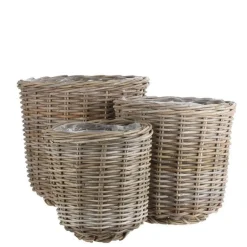 EDELMAN Panier rond haut en osier gris Marcia - Ø 36 x H 35 cm