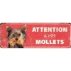Outlet D&D HOME Panneau d'avertissement terrier coloris rouge en métal galvanisé - 40 x 13 x 0,3 cm