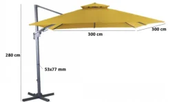 Discount Parasol déporté orientable et inclinable bleu PROLOISIRS NH bio - 3x3m