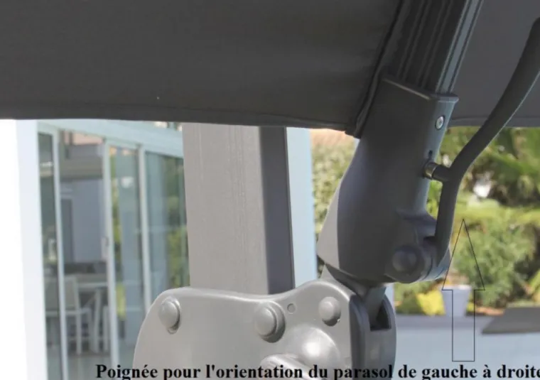 Outlet Parasol déporté, orientable, inclinable et rotatif en aluminium écru PROLOISIRS NH20 - 3x3m