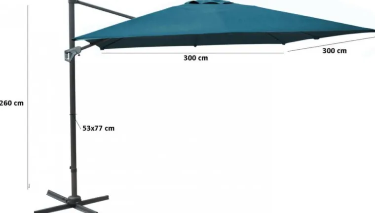 Outlet Parasol déporté, orientable, inclinable et rotatif en aluminium écru PROLOISIRS NH20 - 3x3m