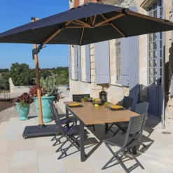 Clearance Parasol déporté rotating orientable gris 300 x 300 x 250 cm