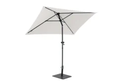 Online Parasol rectangulaire à manivelle coloris beige en aluminium et polyester - 210 x 150 cm