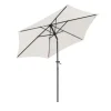 Online Parasol rond à manivelle coloris beige en aluminium et polyester - Ø 270 cm
