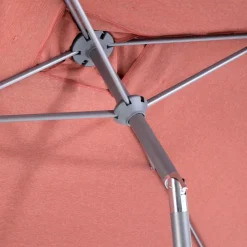 Discount Parasol rond à manivelle coloris orange en aluminium et polyester - Ø 270 cm