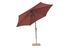 Best Parasol rond à manivelle coloris rouge en aluminium et polyester - Ø 270 cm