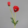 Online ART FLORAL Pavot artificielle 1 fleur et 1 bouton rouge - 62 cm
