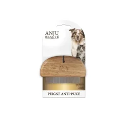 Best ANJU BEAUTÉ Peigne anti-puces pour chien et chat coloris marron Anju Beauté – 10 x 6 x 2 cm