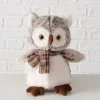 New BOLTZE Peluche hibou Daximo coloris beige en polyester - 22 x 16 x 7,5 cm
