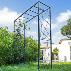 LOUIS MOULIN Pergola Mandala tube Grand modèle Métal Gris 165x50x198 cm