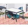 Clearance Pergola motorisée solaire coloris noir Zephir - 300 x 400 cm