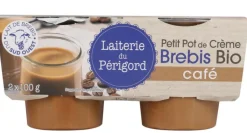 LAITERIE DU PERIGORD Petit pot de crème brebis bio au café Laiterie du Périgord - 2 x 100 g