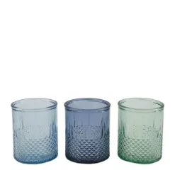 Hot Photophore en verre effet gaufré - Ø 9 x H 11 cm