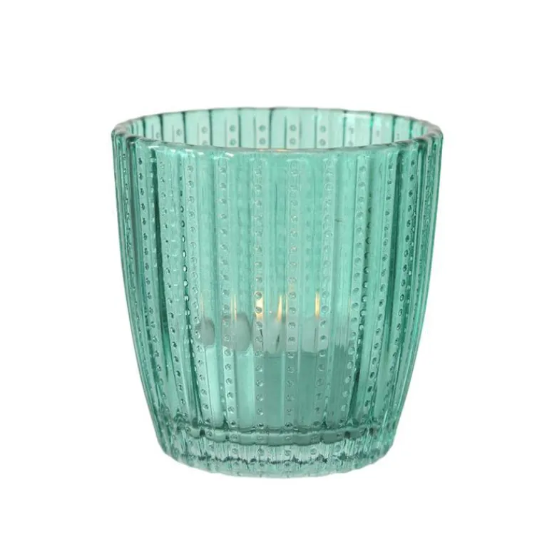 Best Photophore Marilu en verre bleu H 7,5 x Ø 7,5 cm