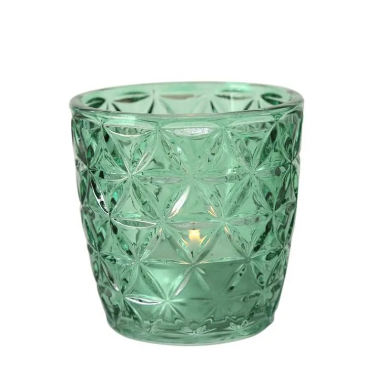 Best Photophore Marilu en verre bleu H 7,5 x Ø 7,5 cm