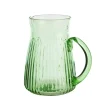 Discount Pichet décor côtelé coloris vert en verre - 18,5 x 17 cm