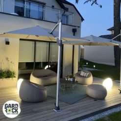 Outlet GARD & ROCK Pied amovible parasol déporté fixation universelle coloris gris en aluminium Gard&Rock - 17 x 17 x 18 cm