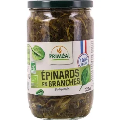 PRIMÉAL Épinards en branches bio origine France - 720 ml