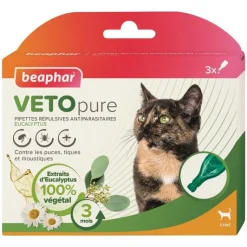 Online BEAPHAR Pipettes antiparasitaires pour le chat coloris blanc VETOpure – 3 x 1 ml