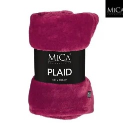 Sale EDELMAN Plaid rouge bordeaux en polyester Mica Famke - 180 x 130 cm