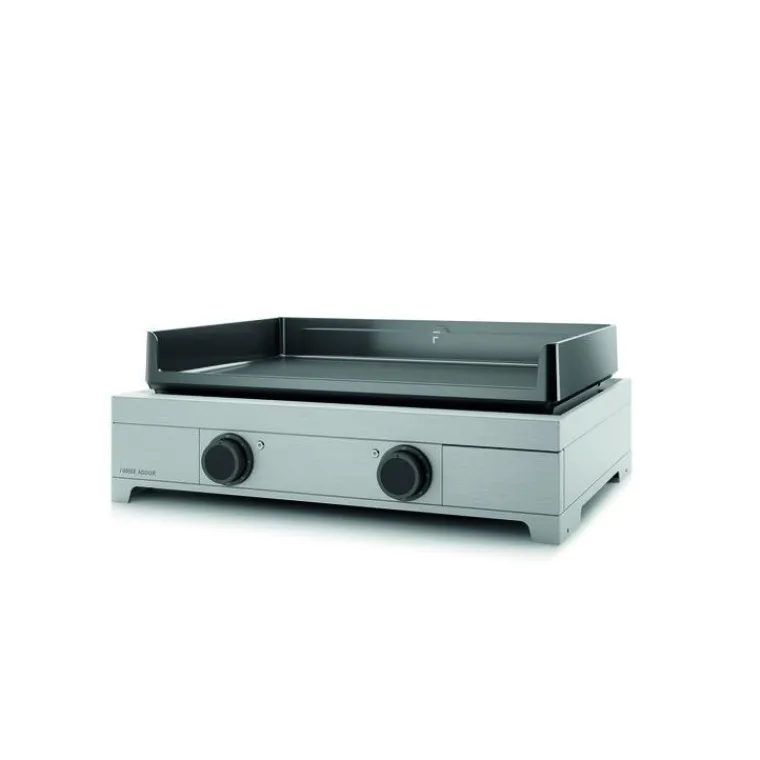 Outlet FORGE ADOUR Plancha électrique en inox et fonte émaillée Modern E 60 - 65,5 x 54,5 x 23,8 cm