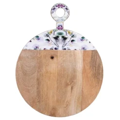 Outlet BASTIDE DIFFUSION Planche à découper Garden coloris multicolore en bois de manguier - Ø 30,5 cm