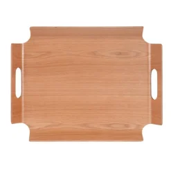 Clearance Plateau "no angle" coloris marron en bois de bambou - 39,5 x 28,5 cm
