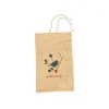 Outlet Pochette cadeau en jute décor oiseau vert et rouge - 25 x 40 cm