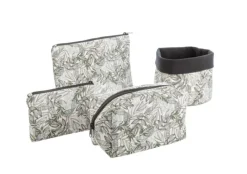 New SAFECO Pochette en tissu à motifs marron et gris Wanda - 20 x 12 cm